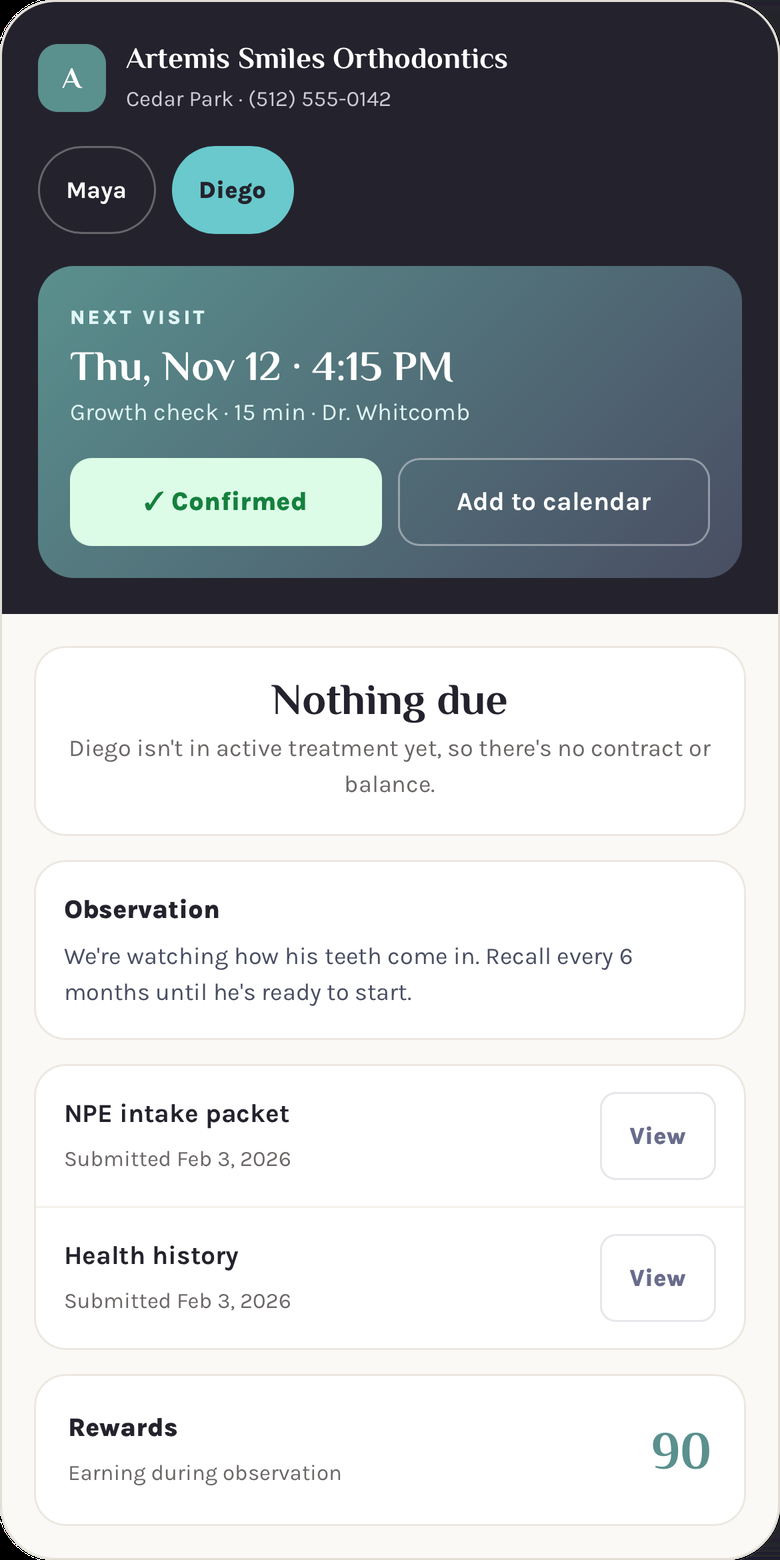 The patient hub on a phone